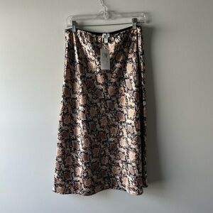 Peyton Jensen brown snake print midi skirt